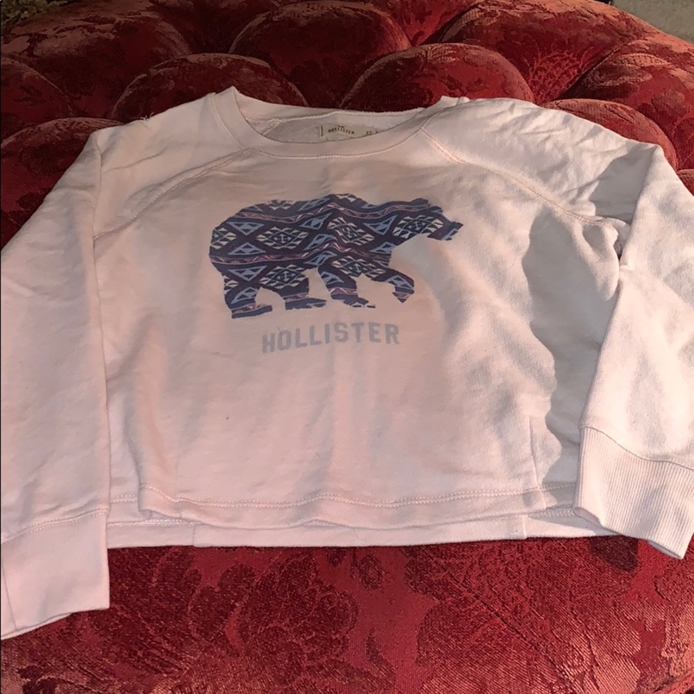 Light pink hollister crop hoodie